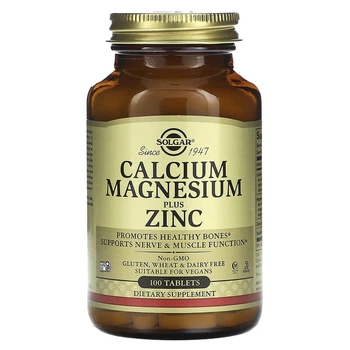 Вітаміни Solgar Calcium Magnesium Plus Zinc 100 таблеток(254857)