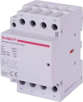 Контактор модульний E.Next e.mc.pro.4.40.2NO+2NC, 4р, 40А, 2NO+2NC, 230В p005230