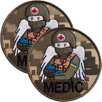 Набір шевронів на липучці IDEIA MEDIC 7.5х7.5 см 2 шт Піксель (2200004853376)