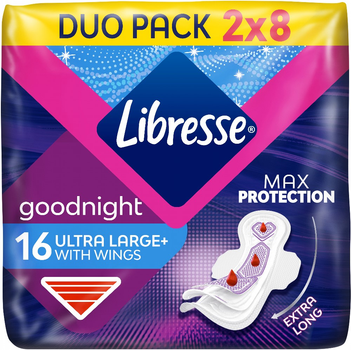 Прокладки гігієнічні Libresse Ultra Goodnight Нічні 6 крапель 16 шт (7322540960273)