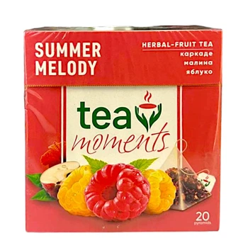 Чай каркаде Curtis у новому дизайні Tea Moments Summer Melody з яблуком та малиною 20 пірамідок