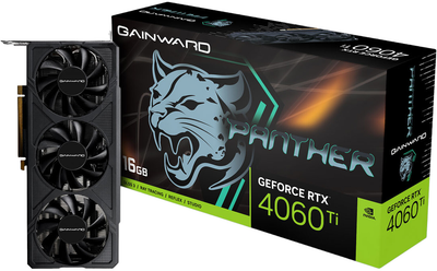 Відеокарта Gainward PCI-Ex GeForce RTX 4060 Ti Panther 16GB GDDR6 (128bit) (2595/18000) (HDMI, 3 x DisplayPort) (4710562244120)