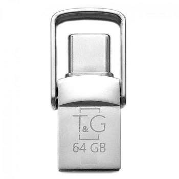 USB OTG T&G 2&1 Type C 64GB Metal 104 Колір Сталевий