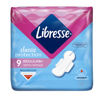 Гігієнічні прокладки Libresse Classic Protection Regular 9шт 4 краплі