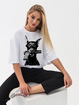 Футболка Dog with Gun YOU OVERSIZE 95% бавовна 5% еластан (190г) White
