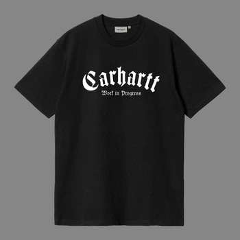 Футболка унисекс с готической надписью Carhartt размер L черного цвета