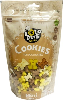 Ласощі для собак LoLo PETS бісквітне печиво кісточки mix mini 350 г (5904479808059)