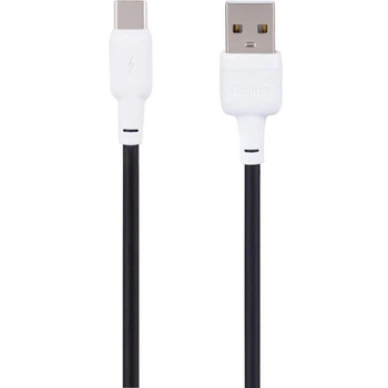 Кабель Gelius Full Silicon Type-C-USB 1.2м (2.4A) 18W для зарядки и передачи данных Black/White (GP-UCN001C)