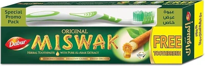 Зубна паста МІСВАК Дабур трав'яна Toothpaste MISWAK Dabur + зубна щітка в подарунок, 190 г