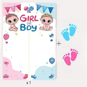 Плакат для свята Гендерна вечірка Boy or Girl + наклейки 12 шт