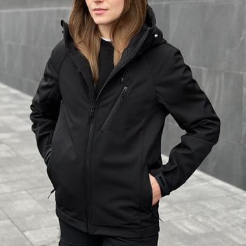 Жіноча куртка Pobedov Matrix Softshell чорна розмір 2XL