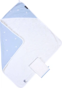 Полотенце с капюшоном Childhome 80x80 flower blue (CCBCMBF)