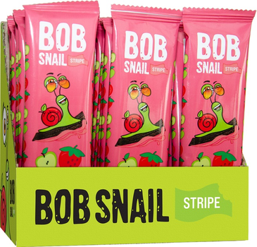 Упаковка цукерок Bob Snail натуральних Яблуко-Полуниця 14 г х 30 шт. (4820206080721)