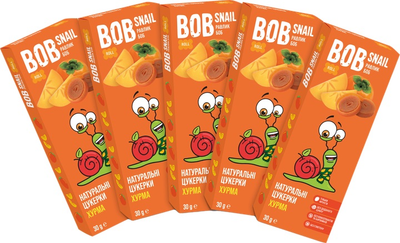 Упаковка натуральних цукерок Bob Snail Хурма 30 г х 5 шт (2000000014522)