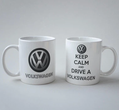 Подарочная чашка с принтом Фольксваген (Volkswagen) Dark Keep Calm 330 мл.