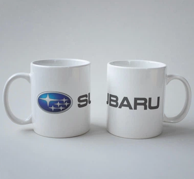 Подарочная чашка с принтом Субару (Subaru) Text 330 мл.