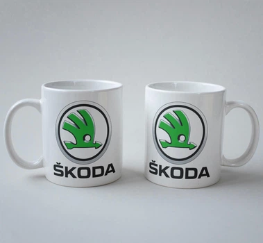Подарочная чашка с принтом Шкода (Skoda) 330 мл.