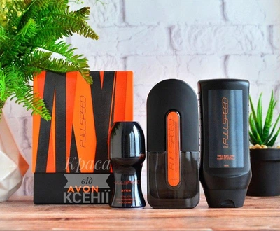Чоловічий парфумований Avon Full Speed набір із 3-х одиниць в подарунковій упаковці