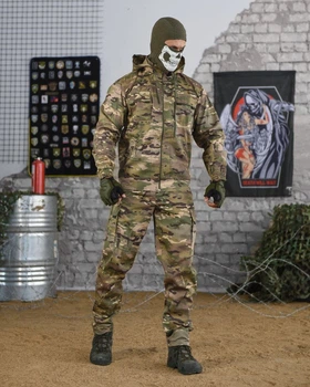 Армійський костюм Defender Мультикам ріп-стоп з відстібаючимся капюшоном і резинкою на поясі L