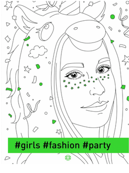 Раскраска-антистресс girls fashion party Фэшн-раскраски Жорж