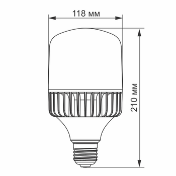 Лампа VIDEX A118 50W E27 5000K 220V LED