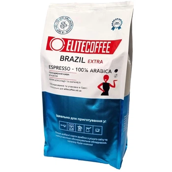 Кава ELITECOFFEE Brasil Extra у зернах 1 кг