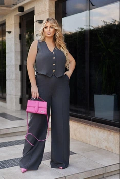 Жіночий костюм двійка жилетка з брюками Fashion 54/56 графіт