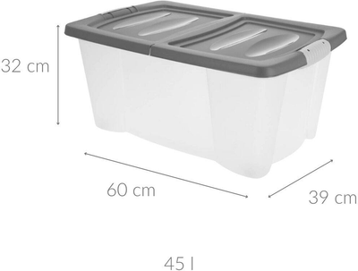 Pojemnik Storage solutions na kółkach szary 45 l (5902973430011)