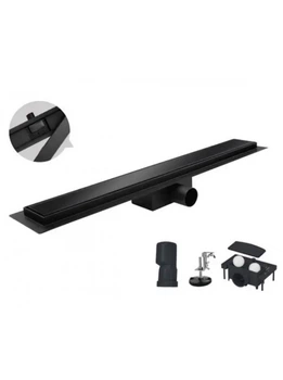 Трап для душа Koer FD08-70x600-Glass Black KR5140 со стеклянной панелью чёрный