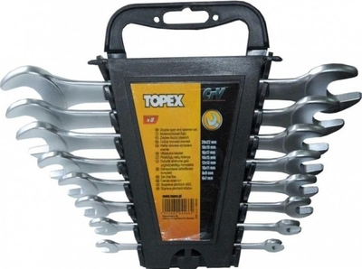 Набор рожковых ключей TOPEX двусторонних 6 х 22 мм 8 шт CrV (35D656) (5902062044662)
