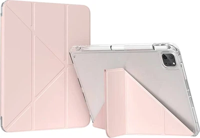 Чехол для планшета BeCover Ultra Slim Origami Transparent для Apple iPad Pro 11" M4 2024 с креплением Pink (BC_711691)