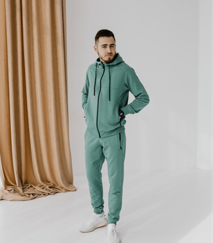Мужской спортивный костюм с капюшоном - HECTOR - 17409 - XXL - Бирюзовый