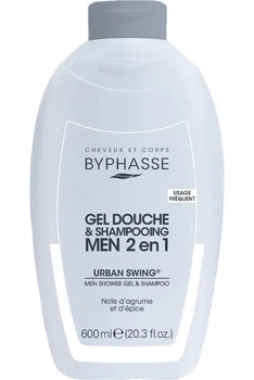 Гель-шампунь 2 в 1 для мужчин Byphasse Gel Douche-Shampooing 2 en 1 600 мл Urban Swing