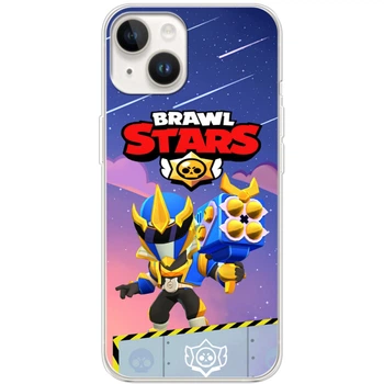 Силиконовый Чехол с Картинкой для iPhone 14 Принт (Бравл Старс Брок, Brawl Stars Brock) (44840-ysm022)