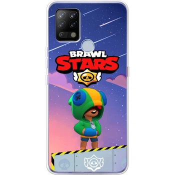 Силиконовый Чехол с Картинкой для Tecno Pova Принт (Бравл Старс Леон, Brawl Stars Leon) (43287-ysm025)