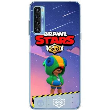 Силиконовый Чехол с Картинкой для TCL 20L Принт (Бравл Старс Леон, Brawl Stars Leon) (56404-ysm025)