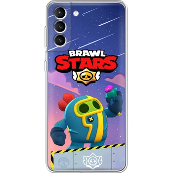 Силиконовый Чехол с Картинкой для Samsung Galaxy S22 Plus (S906) Принт (Бравл Старс Спайк, Brawl Stars Spike) (44182-ysm023)