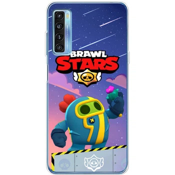 Силиконовый Чехол с Картинкой для TCL 20L Принт (Бравл Старс Спайк, Brawl Stars Spike) (56404-ysm023)