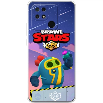 Силиконовый Чехол с Картинкой для Xiaomi Redmi 10C Принт (Бравл Старс Спайк, Brawl Stars Spike) (44304-ysm023)