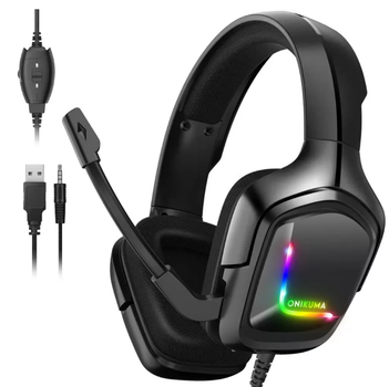 Ігрові навушники Gaming Headset Grand K20 black з підсвічуванням та мікрофоном