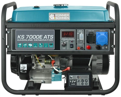 Генератор Könner & Söhnen бензиновий KS 7000E ATS, 230В, 5.5кВт, АТС, електростартер, 76.8кг (KS7000EATS)