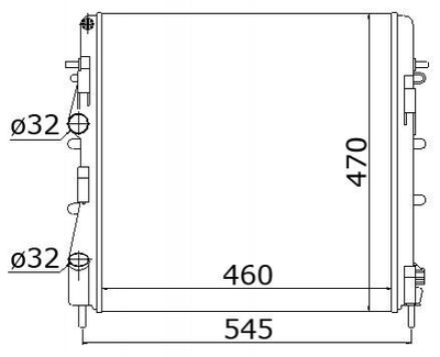 Радиатор охлаждения двигателя STARLINE RTA2325 Renault Kangoo; Nissan Kubistar 8200072712, 7711135540, 8200240818