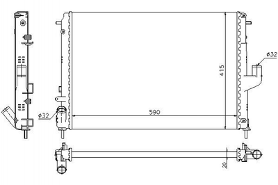 Радиатор охлаждения двигателя STARLINE RTA2478 Dacia Logan, Duster; Renault Logan 214100598R, 8200582026