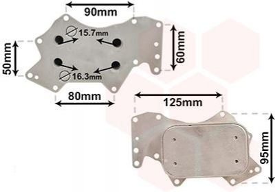 Радіатор масляний (теплообмінник) Van Wezel 03013711 Audi A6, A4, A8, Q7, Allroad; Volkswagen Phaeton, Touareg 059117021J, 059117021H, 059117021F