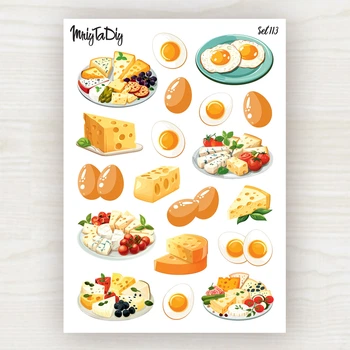 Стикерлист MriyTaDiy Set 113, модель "Яйца и сыры"