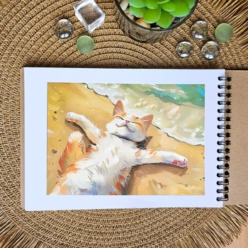 Художественная открытка 02 "Котик на отдыхе"