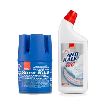 Набір Sano для миття унітазу: Anti Kalk WC та бачок Blue Flash (287621, 287607)