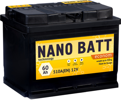 Аккумулятор NANO BATT Econom - 60+ лівий (510 пуск)