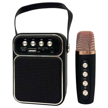 Bluetooth колонка JEQANG JB-717 Mini BT+KTV с микрофоном Black