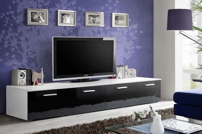 TV Тумба Duo ASM 23 WS DU корпус - білий мат, фронт - чорний глянець